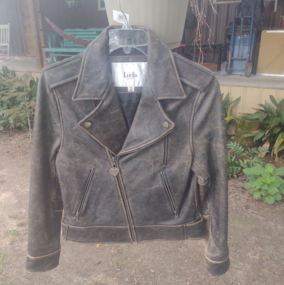 Luella Distressed Leather Jacket